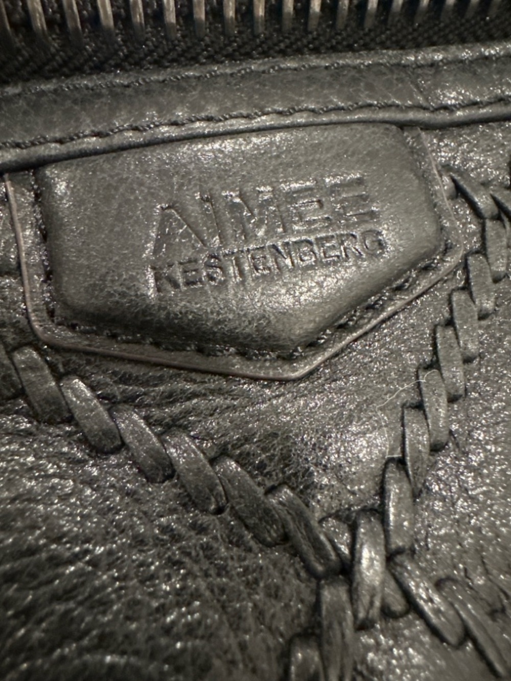 Aimee Kestenberg Black Leather Quilted Belt Bag Crossbody Fanny Pack Large - Picture 3 of 12
